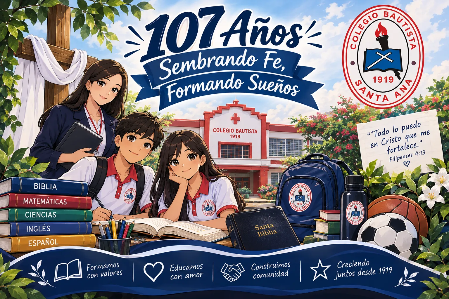 107 Años Sembrando fe,Formando Sueños por Alejandra Valentina Gald�mez Alc�ntara